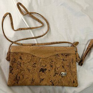 Vintage Cork Life Shoulder Purse Bag Artcork Made in Portugal Vegan Great Cond